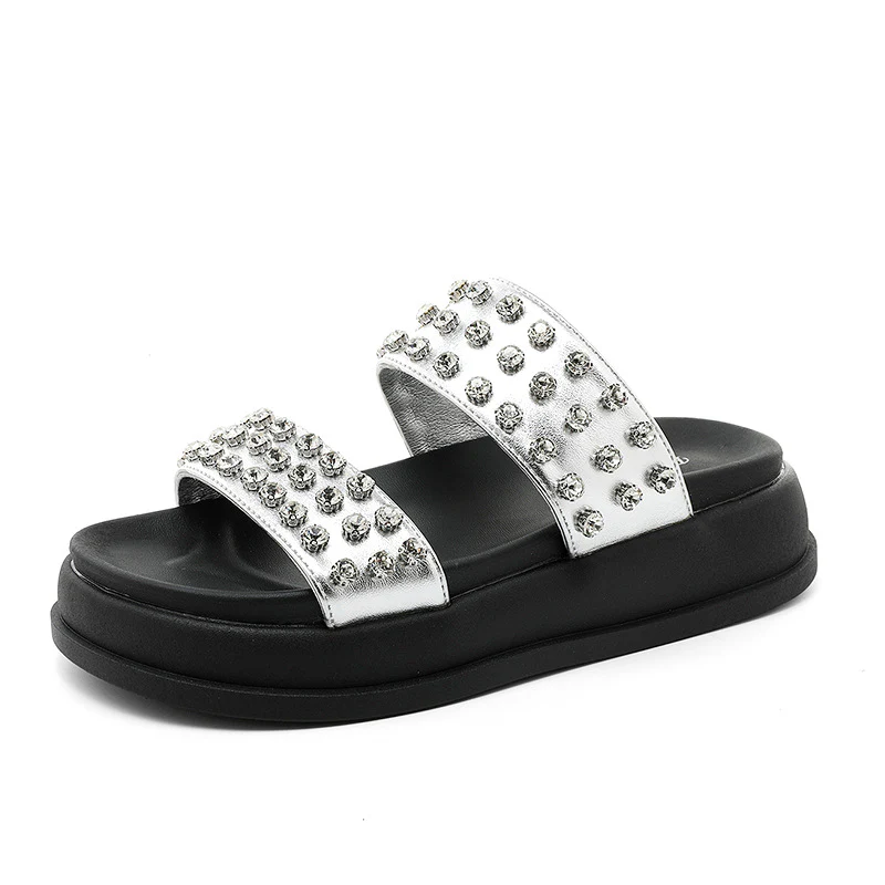 Damen Glamouröse Strandsandalen mit funkelnden Kristall-Applikationen Heidi Mode - Image 5