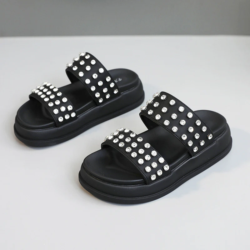 Damen Glamouröse Strandsandalen mit funkelnden Kristall-Applikationen Heidi Mode - Image 7