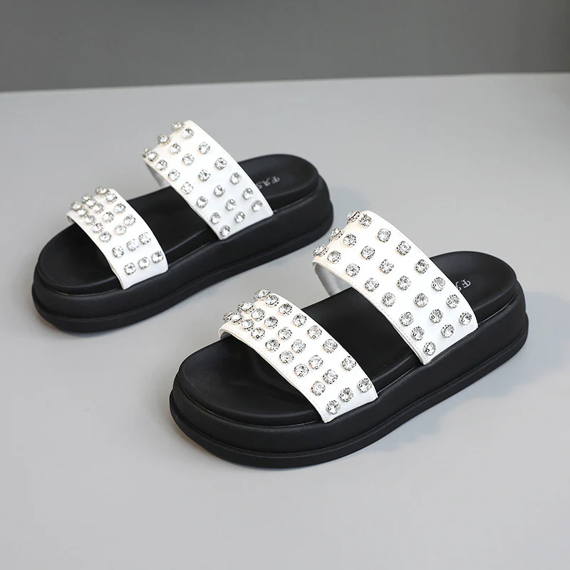 Damen Glamouröse Strandsandalen mit funkelnden Kristall-Applikationen Heidi Mode - Image 8