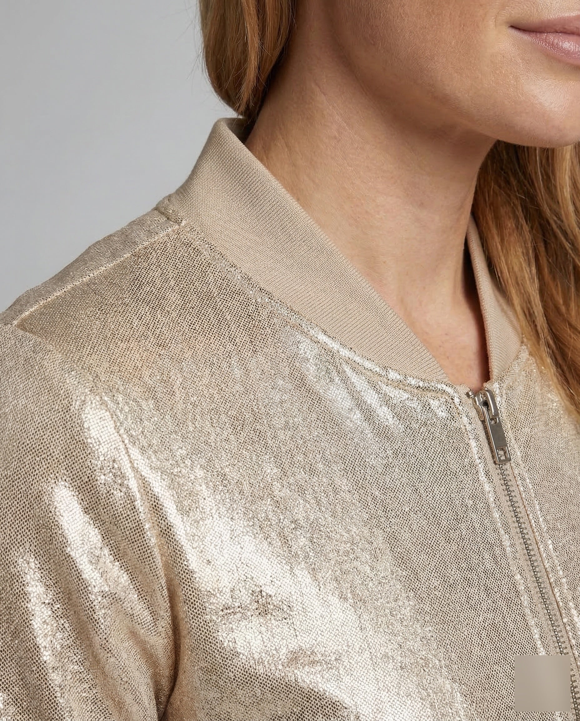 Damen Bomberjacke aus Glänzendem Satin mit Reißverschluss | Heidi-Mode - Image 3