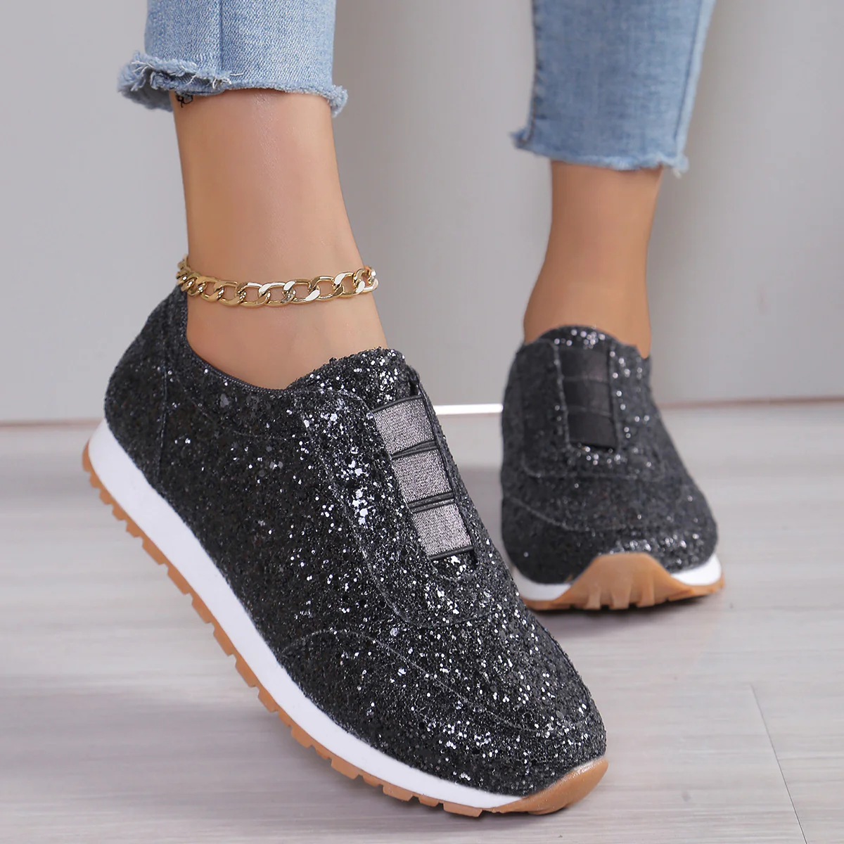 Damen Glitter Sneakers Heidi Mode - Image 3