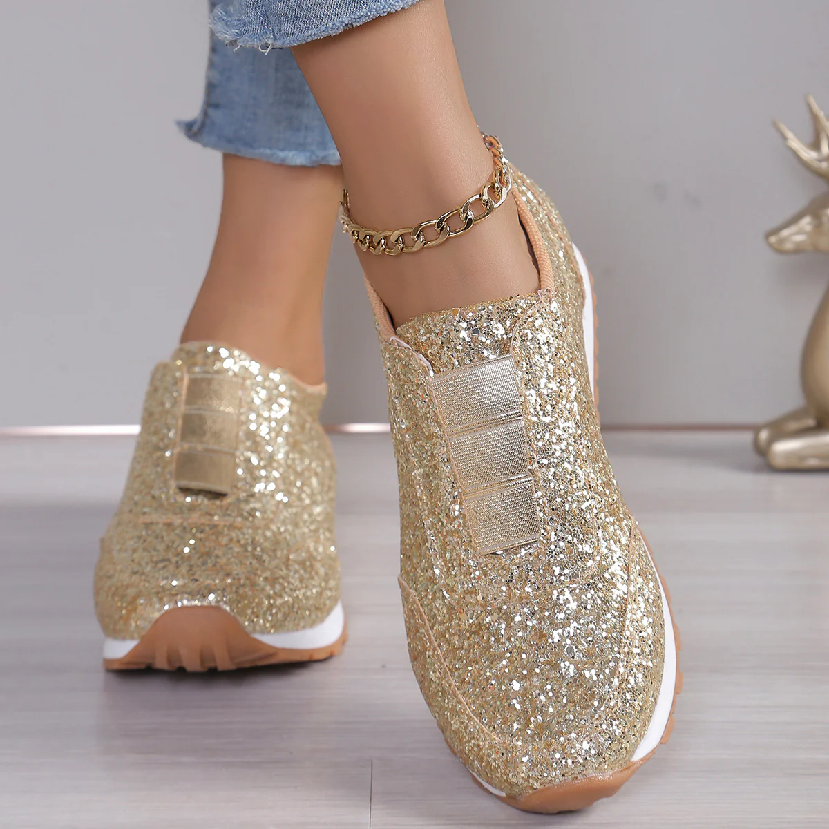 Damen Glitter Sneakers Heidi Mode - Image 6