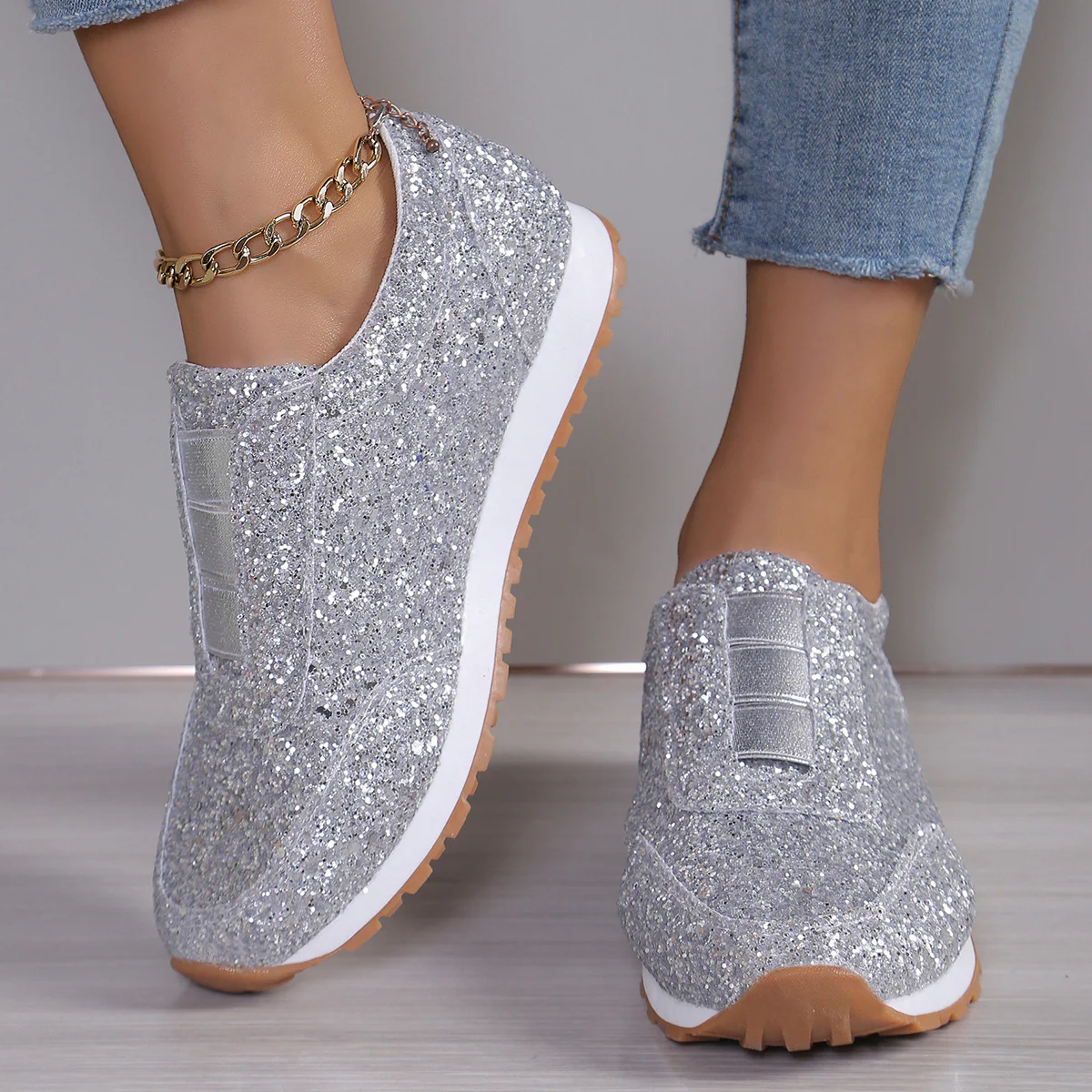 Damen Glitter Sneakers Heidi Mode - Image 8