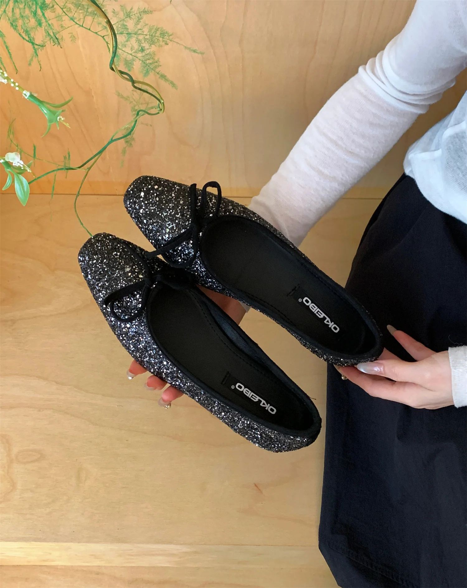 Damen Glitzernde Ballerinas mit eleganter Schleife und komfortabler Innensohle Heidi Mode - Image 6