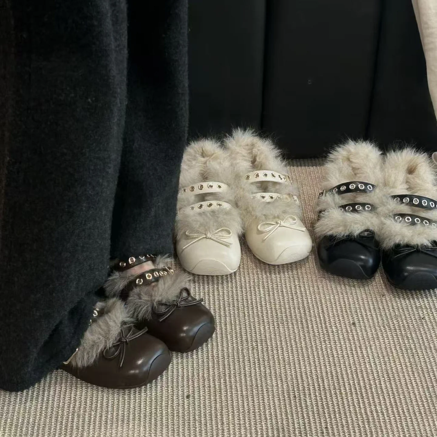 Damen Glitzernde Clogs mit flauschigem Innenfutter und modischem Schnallenverschluss Heidi Mode - Image 2