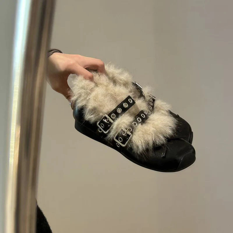 Damen Glitzernde Clogs mit flauschigem Innenfutter und modischem Schnallenverschluss Heidi Mode - Image 6
