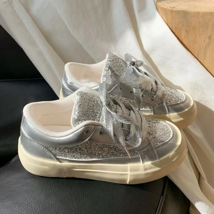 Damen Glitzernde Freizeit-Sneaker mit atmungsaktivem Obermaterial und rutschfester Sohle Heidi Mode - Image 4