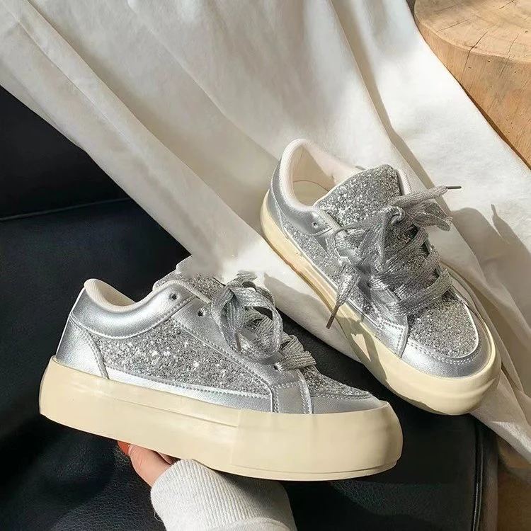 Damen Glitzernde Freizeit-Sneaker mit atmungsaktivem Obermaterial und rutschfester Sohle Heidi Mode - Image 5