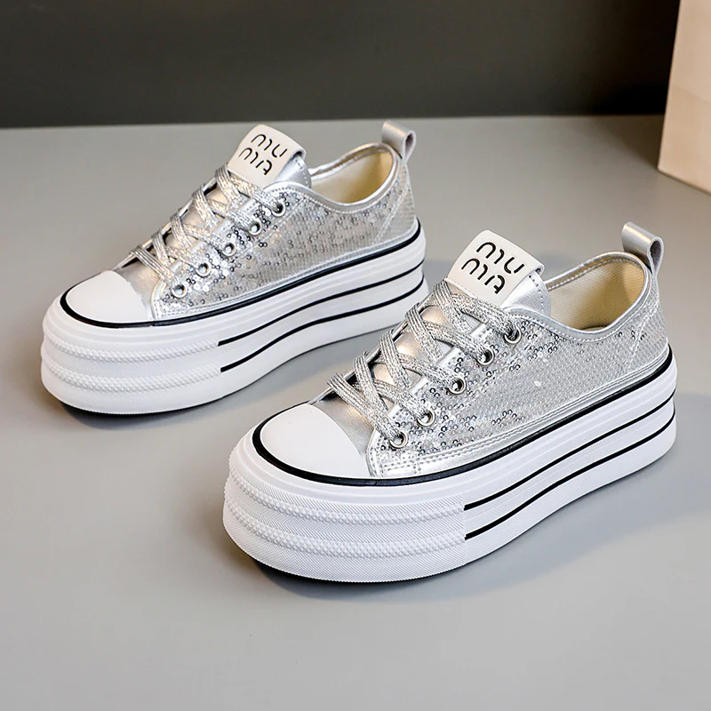 Damen Glitzernde Plateau Sneakers mit komfortablem Design Heidi Mode - Image 2