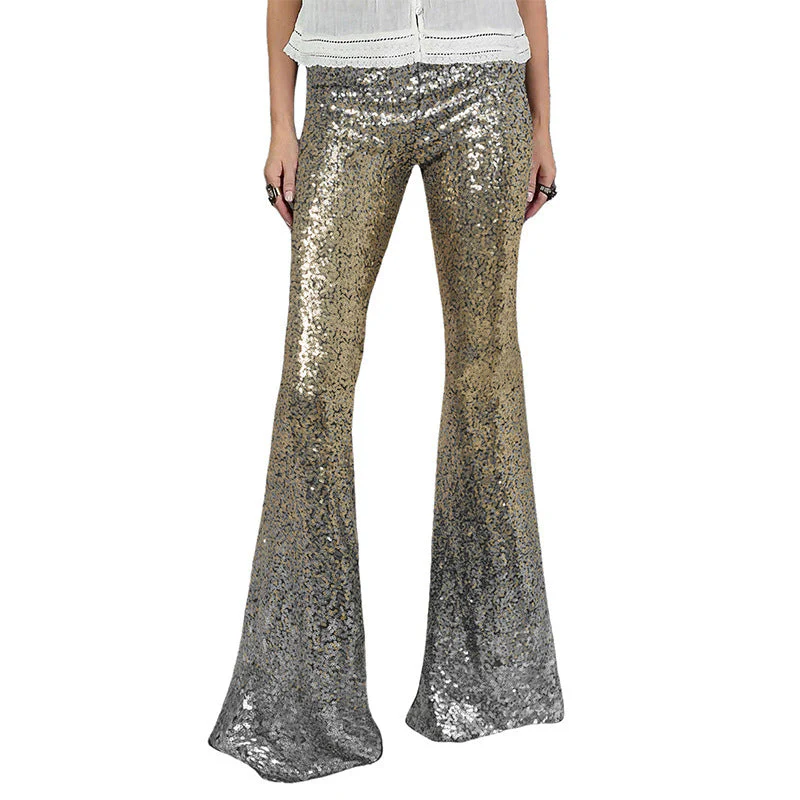 Damen Glitzernde Schlaghose mit Luxuriösem Pailletten-Muster Heidi-Mode - Image 5