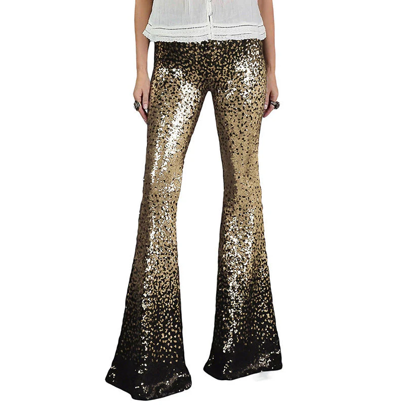 Damen Glitzernde Schlaghose mit Luxuriösem Pailletten-Muster Heidi-Mode - Image 8