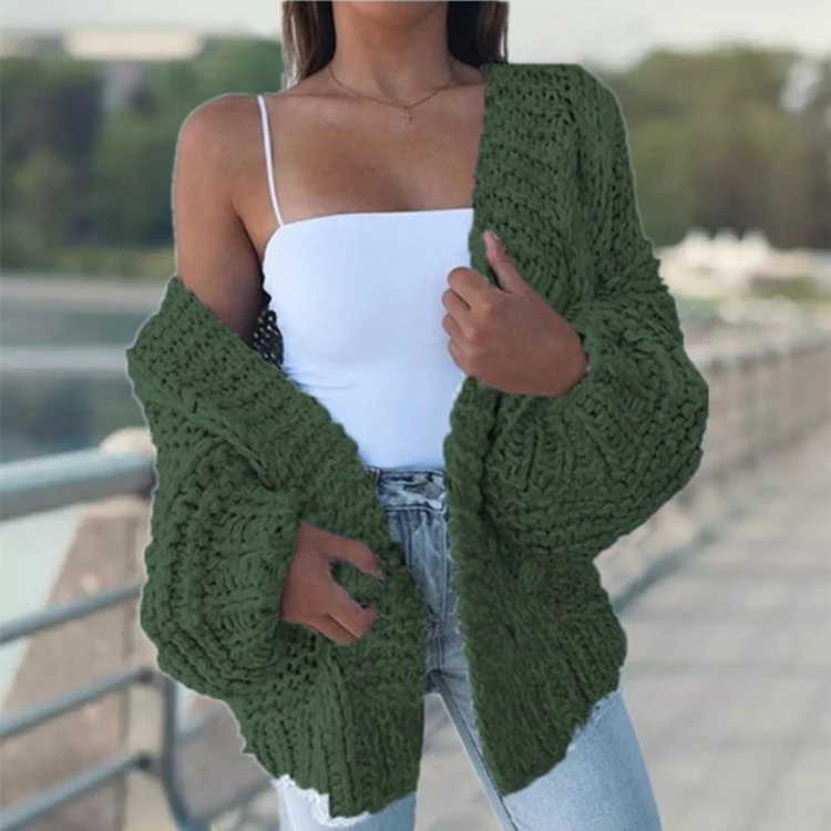 Damen Grobstrickjacke mit lässigem Schnitt und tiefen Taschen Heidi-Mode - Image 4