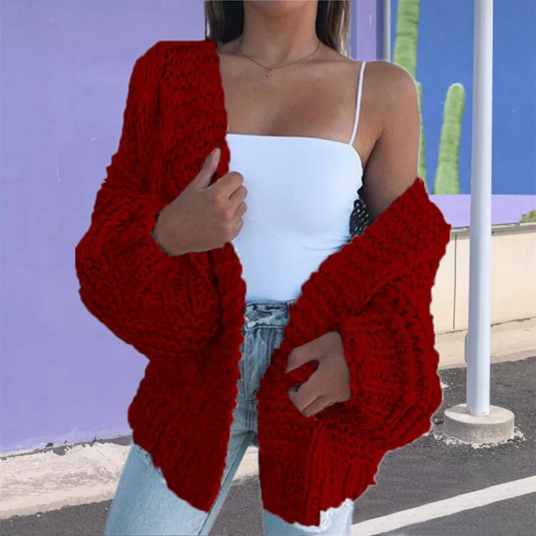 Damen Grobstrickjacke mit lässigem Schnitt und tiefen Taschen Heidi-Mode - Image 9