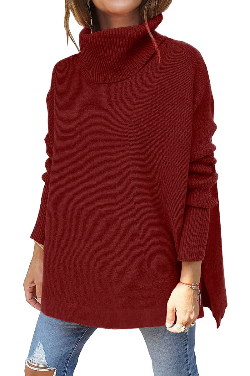 Damen Großer Rollkragenpullover mit Strukturiertem Strickmuster und Lässigem Schnitt Heidi-Mode - Image 6