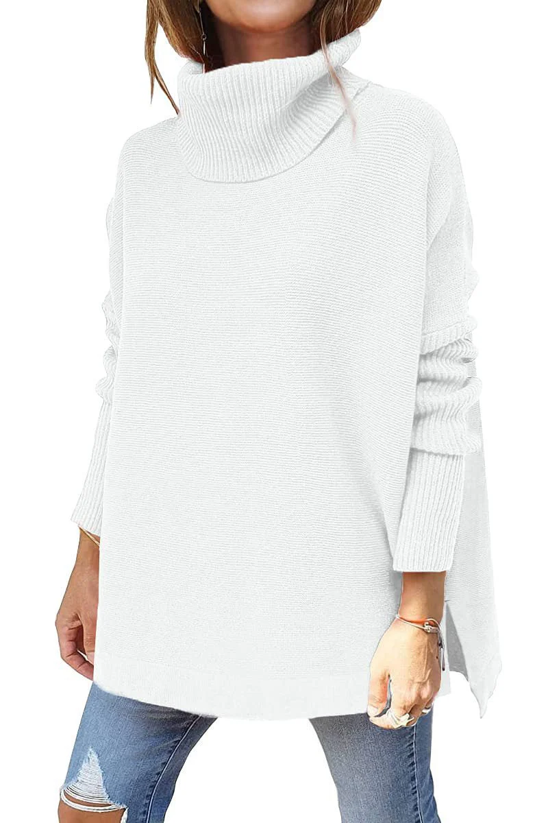 Damen Großer Rollkragenpullover mit Strukturiertem Strickmuster und Lässigem Schnitt Heidi-Mode - Image 8