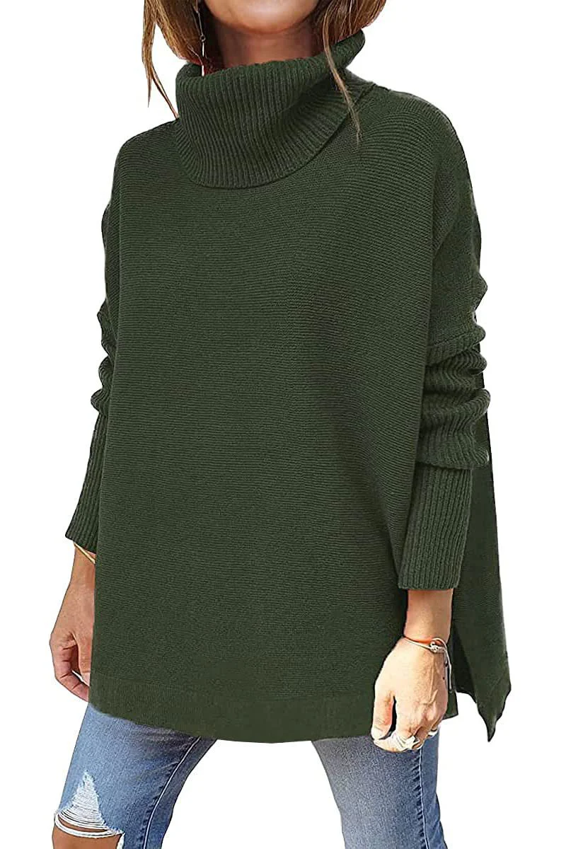 Damen Großer Rollkragenpullover mit Strukturiertem Strickmuster und Lässigem Schnitt Heidi-Mode - Image 9