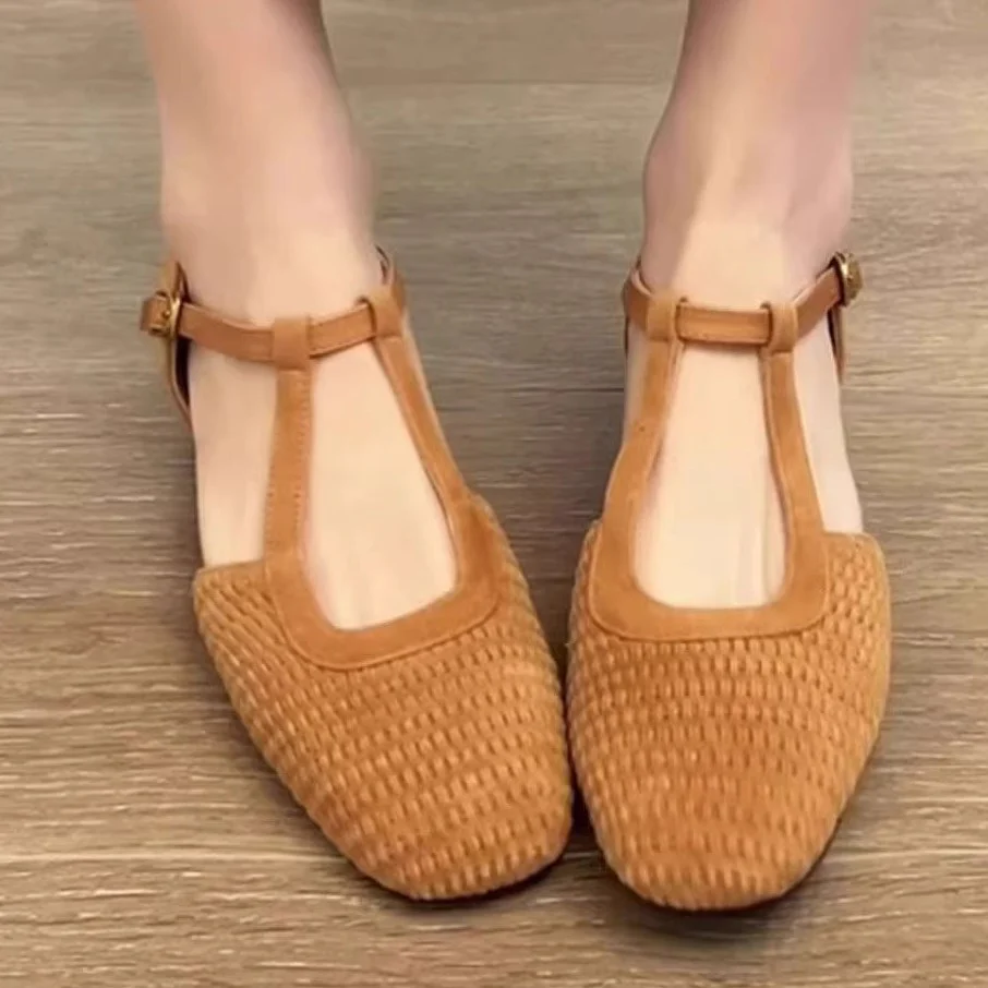 Damen Halbschuhe mit eleganter T-Strap und geflochtenem Design Heidi Mode - Image 4