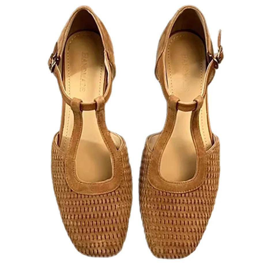 Damen Halbschuhe mit eleganter T-Strap und geflochtenem Design Heidi Mode - Image 5