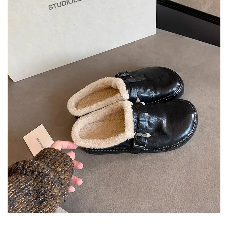Damen Hausschuhe mit flauschigem Innenfutter und verstellbarem Riemen Heidi Mode - Image 6