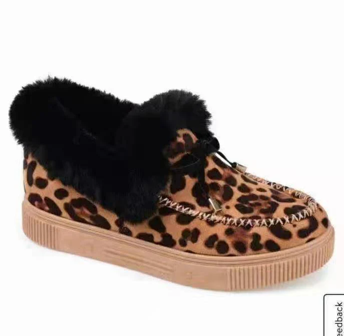 Damen Hausschuhe mit Leopardenmuster und Kunstfell Heidi Mode - Image 10