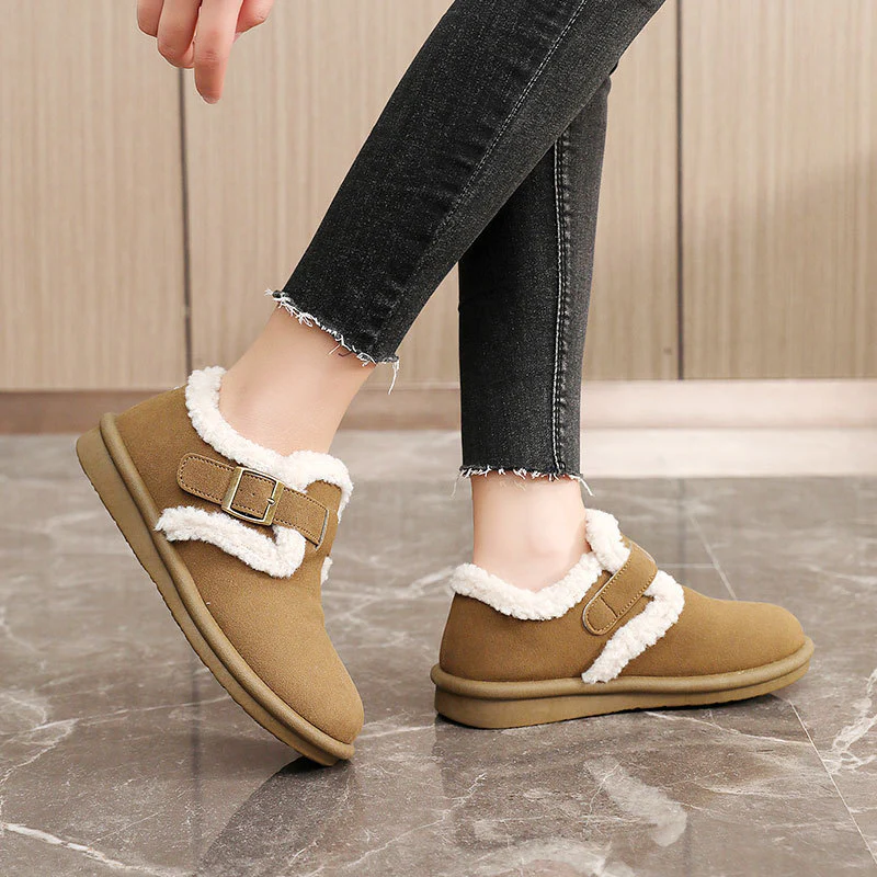Damen Hausschuhe mit warmem Fleece-Futter und verstellbarem Riemen Heidi Mode - Image 4
