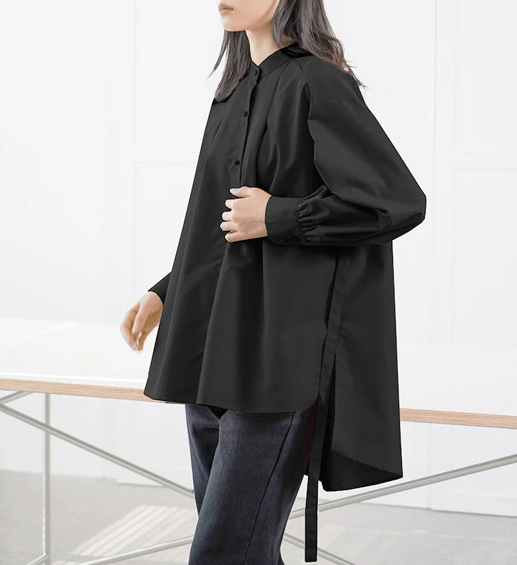 Damen Hemdbluse mit Elegantem Stehkragen und Lässigem Schnitt Heidi-Mode - Image 6