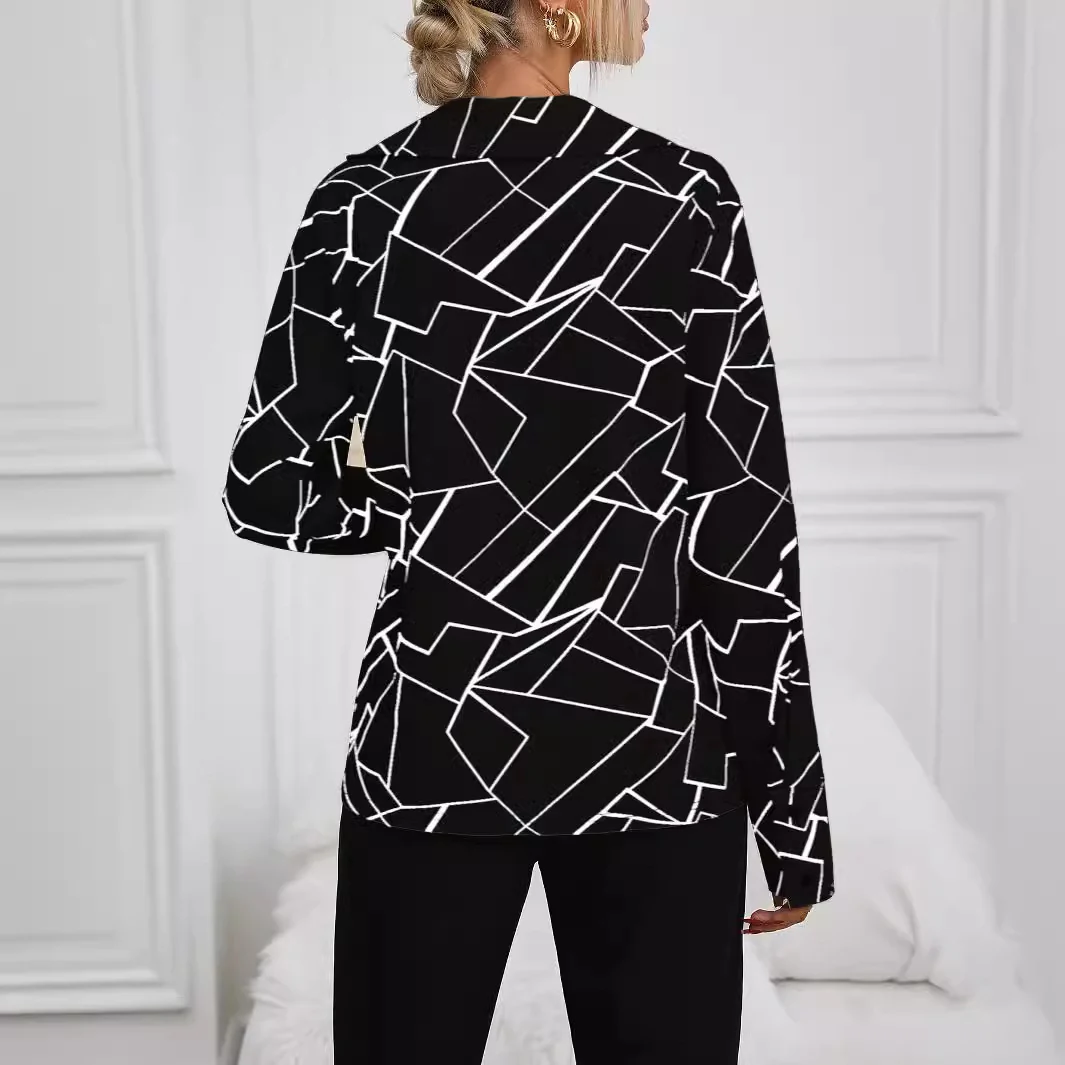 Damen Hemdbluse mit stilvollem geometrischen Design Heidi-Mode - Image 3