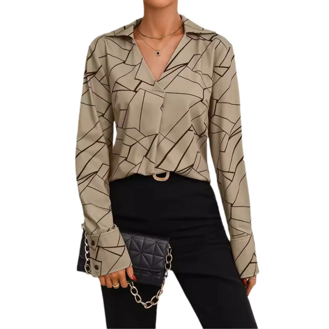 Damen Hemdbluse mit stilvollem geometrischen Design Heidi-Mode - Image 4