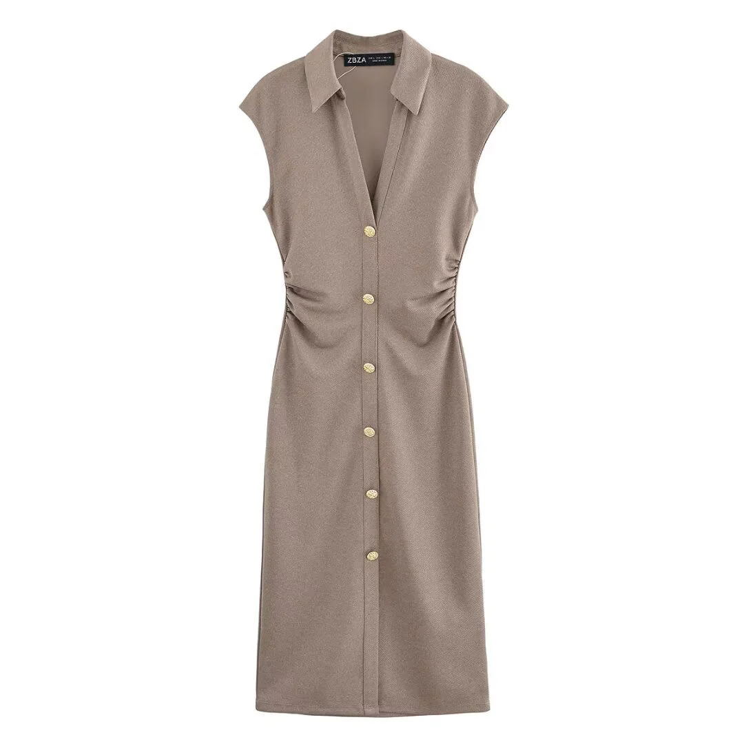 Damen Hemdblusenkleid mit Edlen Knopfdetails und Elegantem Schnitt Heidi-Mode - Image 2