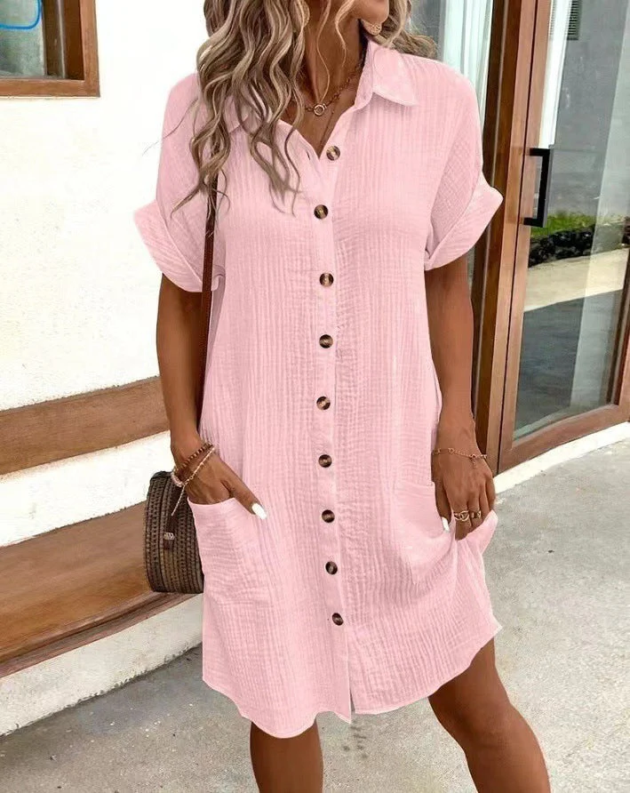 Damen Hemdkleid mit Praktischen Taschen und Dekorativen Knöpfen Heidi-Mode - Image 6