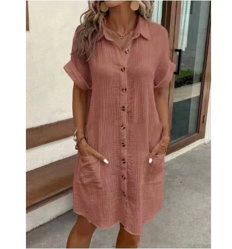 Damen Hemdkleid mit Praktischen Taschen und Dekorativen Knöpfen Heidi-Mode - Image 7