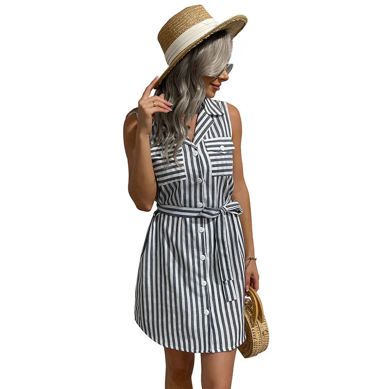 Damen Hemdkleid mit Tailliertem Schnitt und Dekorativem Bindegürtel Heidi-Mode - Image 5