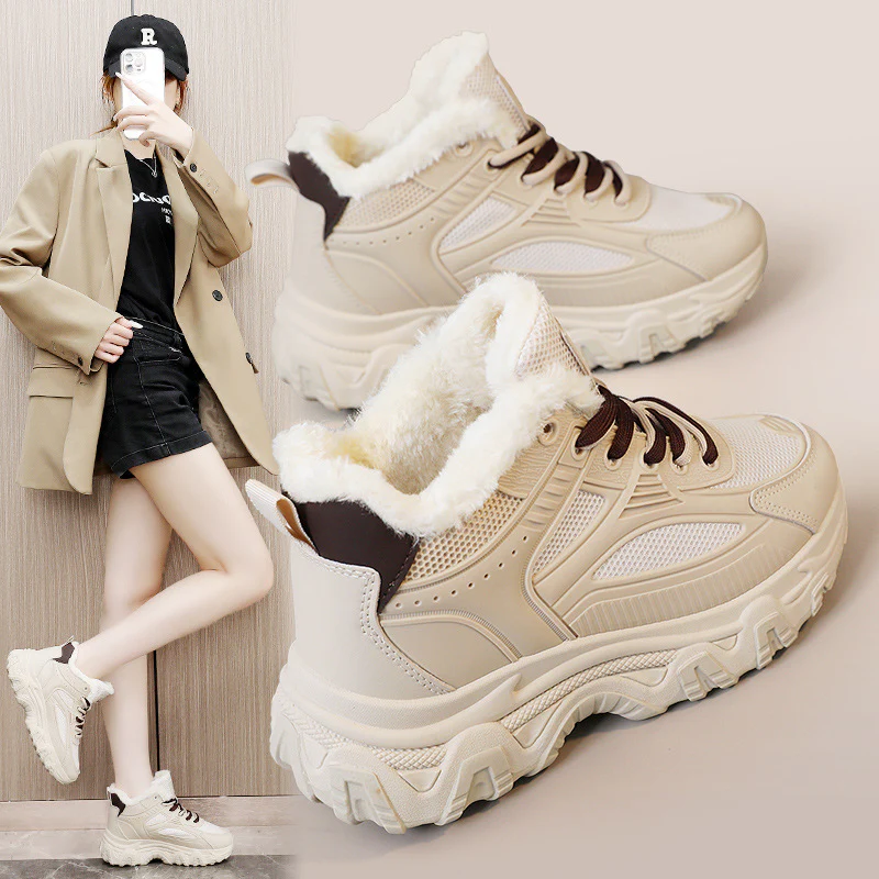 Damen High-Top Sneaker mit isolierendem Innenfutter und rutschfester Sohle Heidi Mode