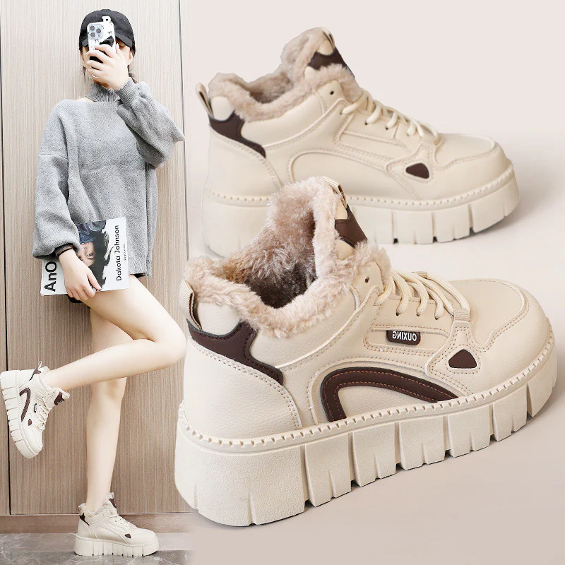 Damen High-Top Sneaker mit luxuriösem Fleece-Futter und rutschfester Sohle Heidi Mode - Image 2