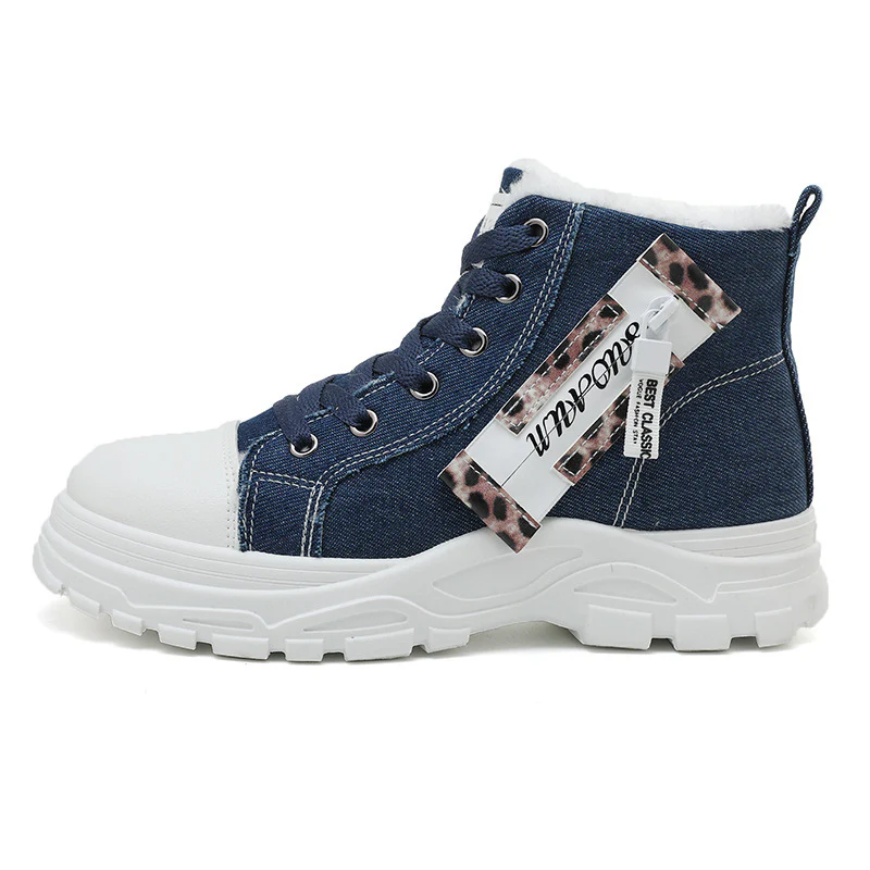 Damen High-Top Sneakers aus robustem Denim mit kuscheligem Fleece-Futter Heidi Mode - Image 6