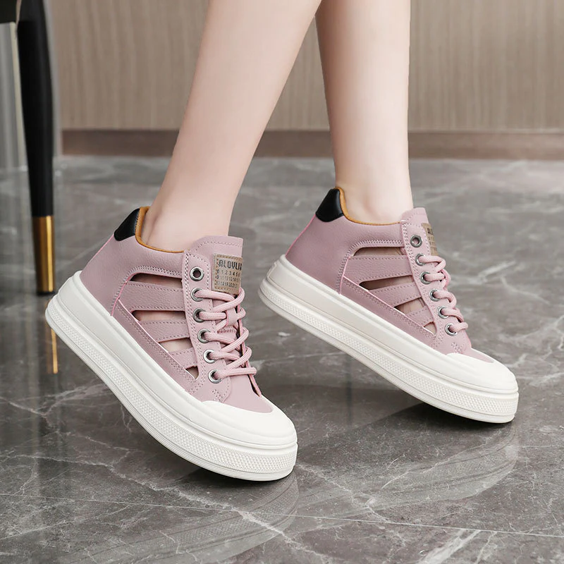 Damen High-Top Sneakers mit atmungsaktiver Oberflächenstruktur und rutschfester Sohle Heidi Mode - Image 3