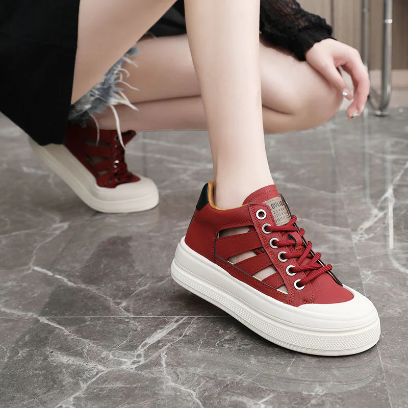Damen High-Top Sneakers mit atmungsaktiver Oberflächenstruktur und rutschfester Sohle Heidi Mode - Image 4
