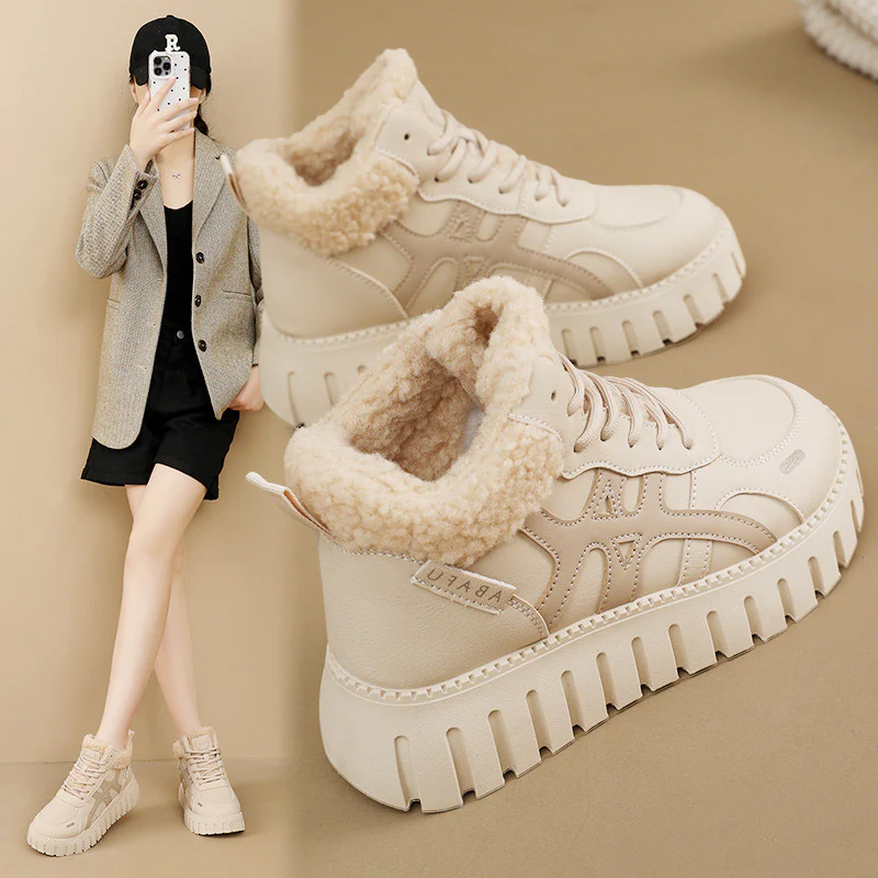 Damen High-Top Sneakers mit flauschigem Innenfutter Heidi Mode
