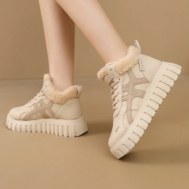 Damen High-Top Sneakers mit flauschigem Innenfutter Heidi Mode - Image 4