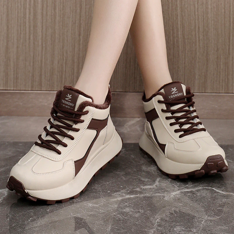 Damen High-Top Sneakers mit flauschigem Innenfutter und rutschfester Sohle Heidi Mode - Image 3
