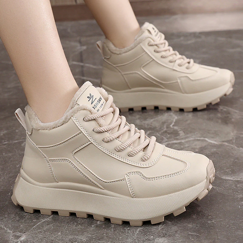 Damen High-Top Sneakers mit flauschigem Innenfutter und rutschfester Sohle Heidi Mode - Image 4