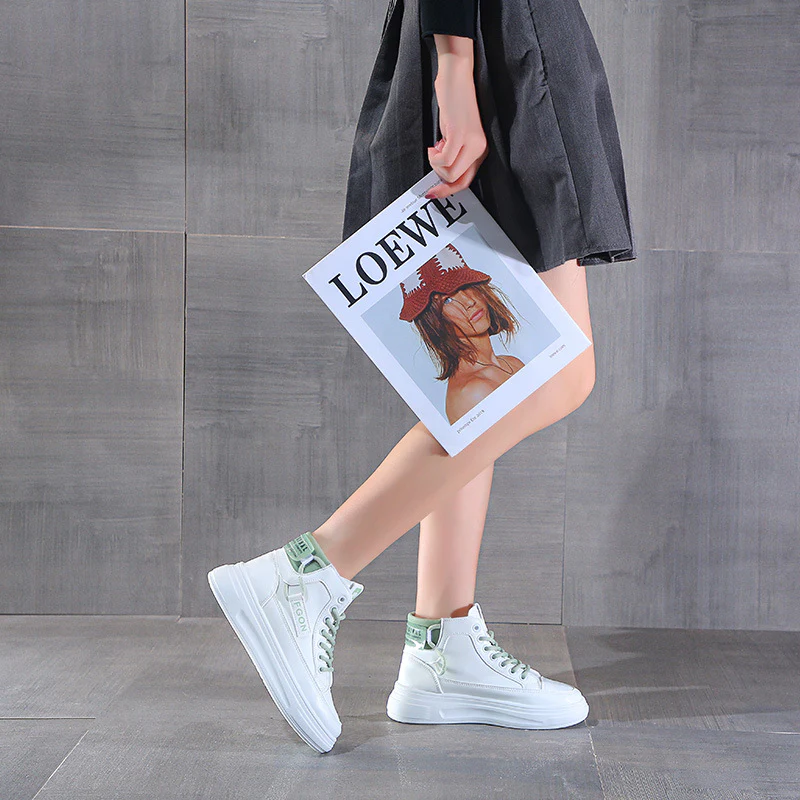 Damen High-Top Sneakers mit innovativem Schnürsystem und atmungsaktivem Innenfutter Heidi Mode - Image 4