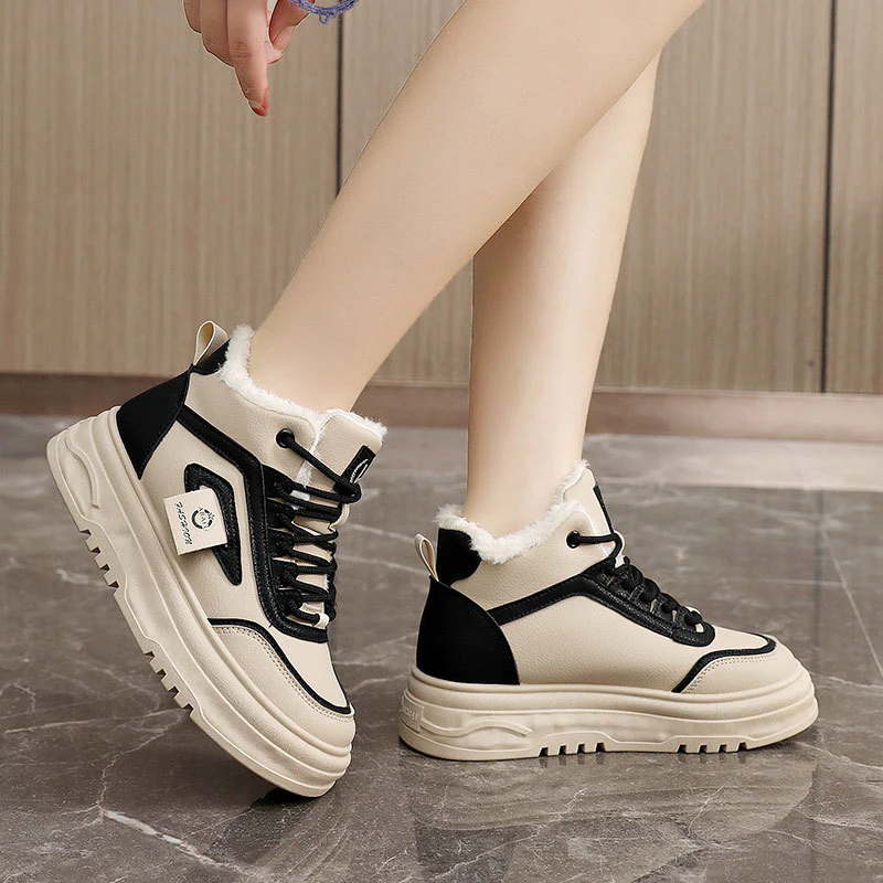 Damen High-Top Sneakers mit kuscheligem Fleece-Futter und rutschfester Sohle Heidi Mode - Image 3
