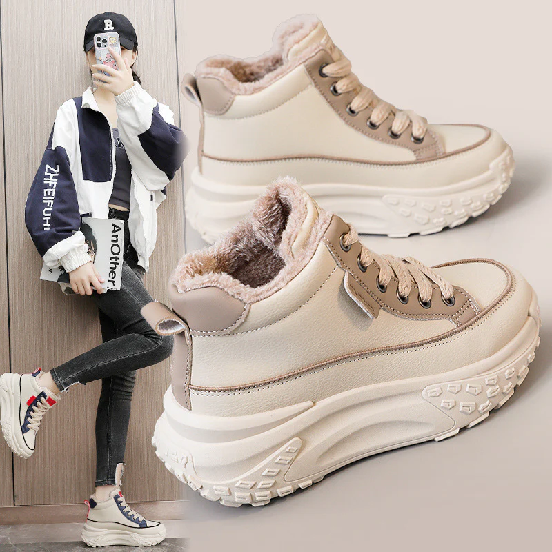 Damen High-Top Sneakers mit kuscheligem Innenfutter und rutschfester Profilsohle Heidi Mode - Image 3