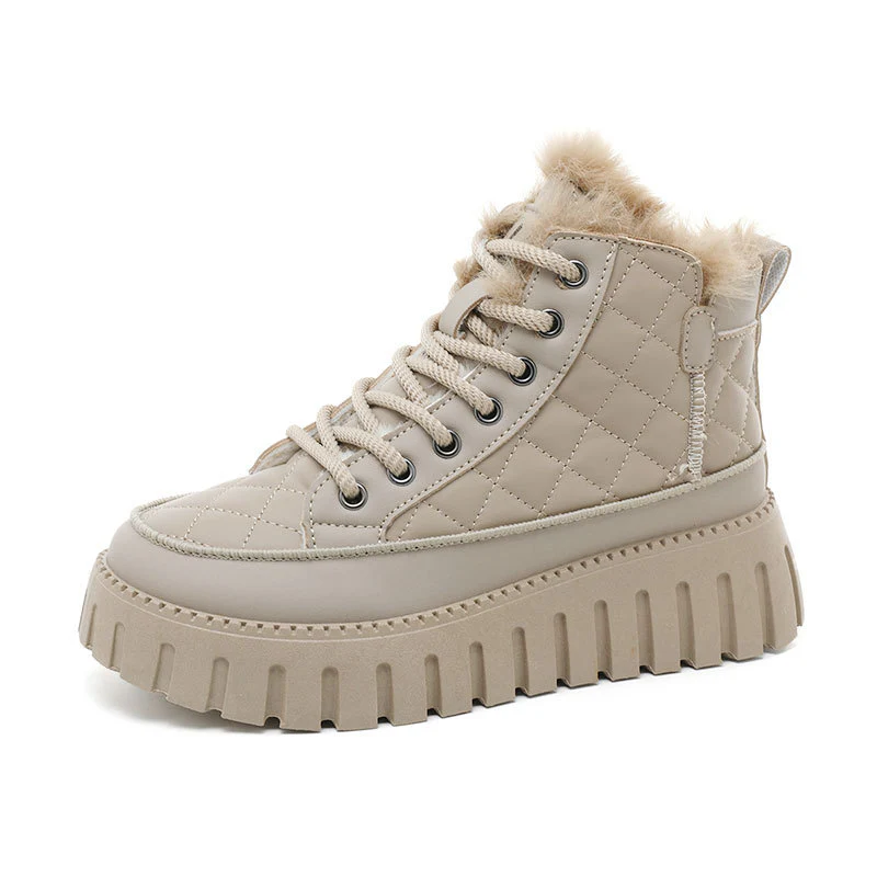 Damen High-Top Sneakers mit luxuriösem Kunstfellkragen und rutschfester Sohle Heidi Mode - Image 5