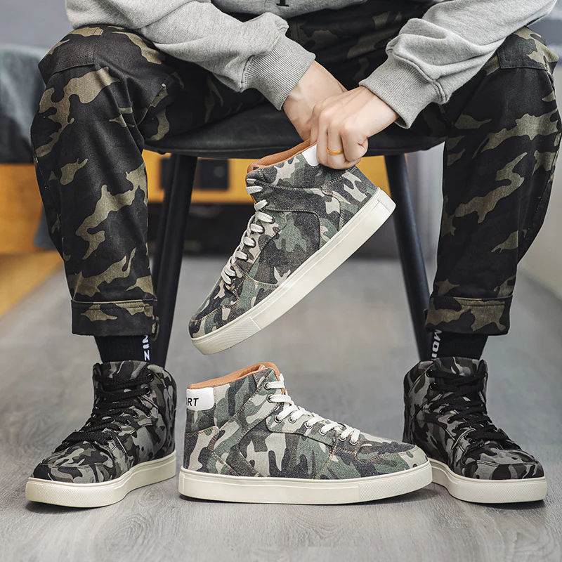 Damen High-Top Sneakers mit modernem Camouflage-Design und gepolsterter Knöchelstütze Heidi Mode - Image 3