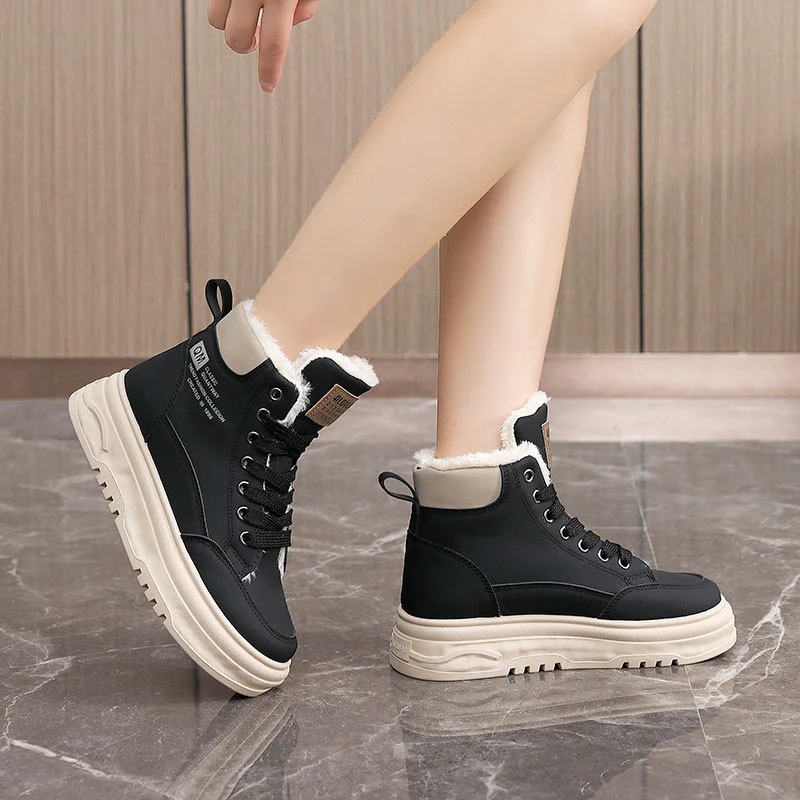 Damen High-Top Sneakers mit warmem Fleece-Futter und rutschfester Laufsohle Heidi Mode - Image 2