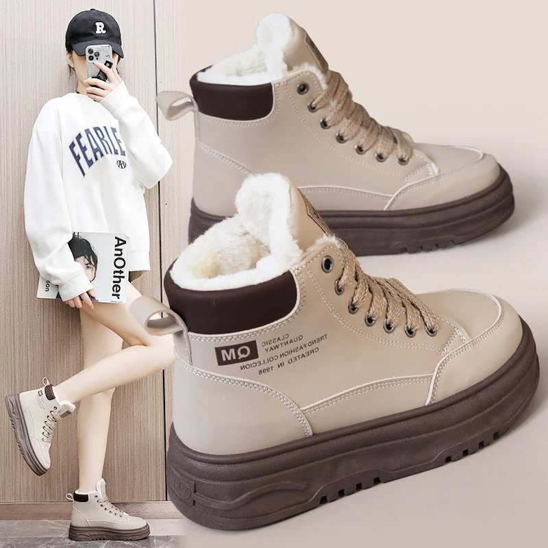 Damen High-Top Sneakers mit warmem Fleece-Futter und rutschfester Laufsohle Heidi Mode - Image 4