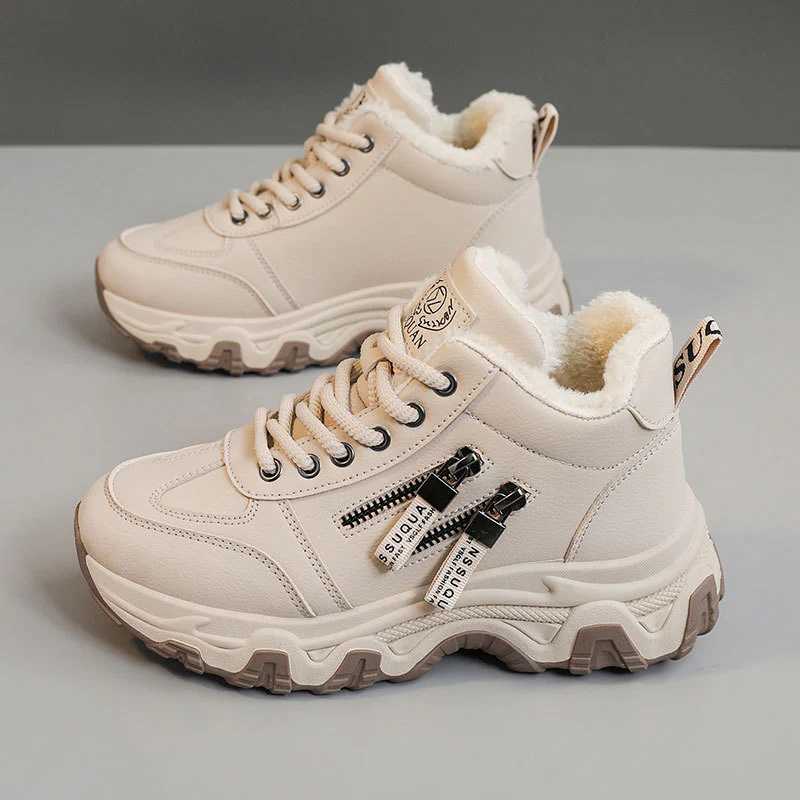 Damen High-Top Sneakers mit warmem Fleece-Futter und stylischem Reißverschluss Heidi Mode - Image 2
