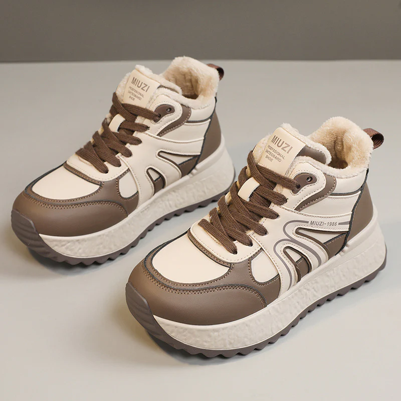 Damen High-Top Sneakers mit warmem Fleece Innenfutter und rutschfester Sohle Heidi Mode - Image 2